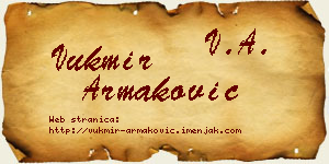 Vukmir Armaković vizit kartica